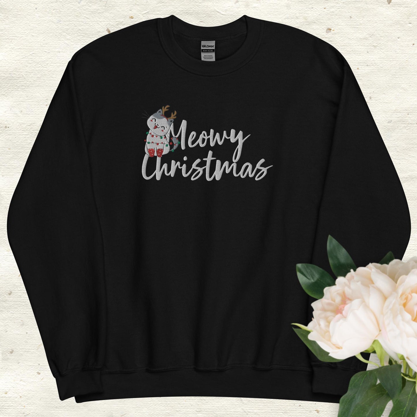 Meowy Christmas Embroidered Sweatshirt - Unisex