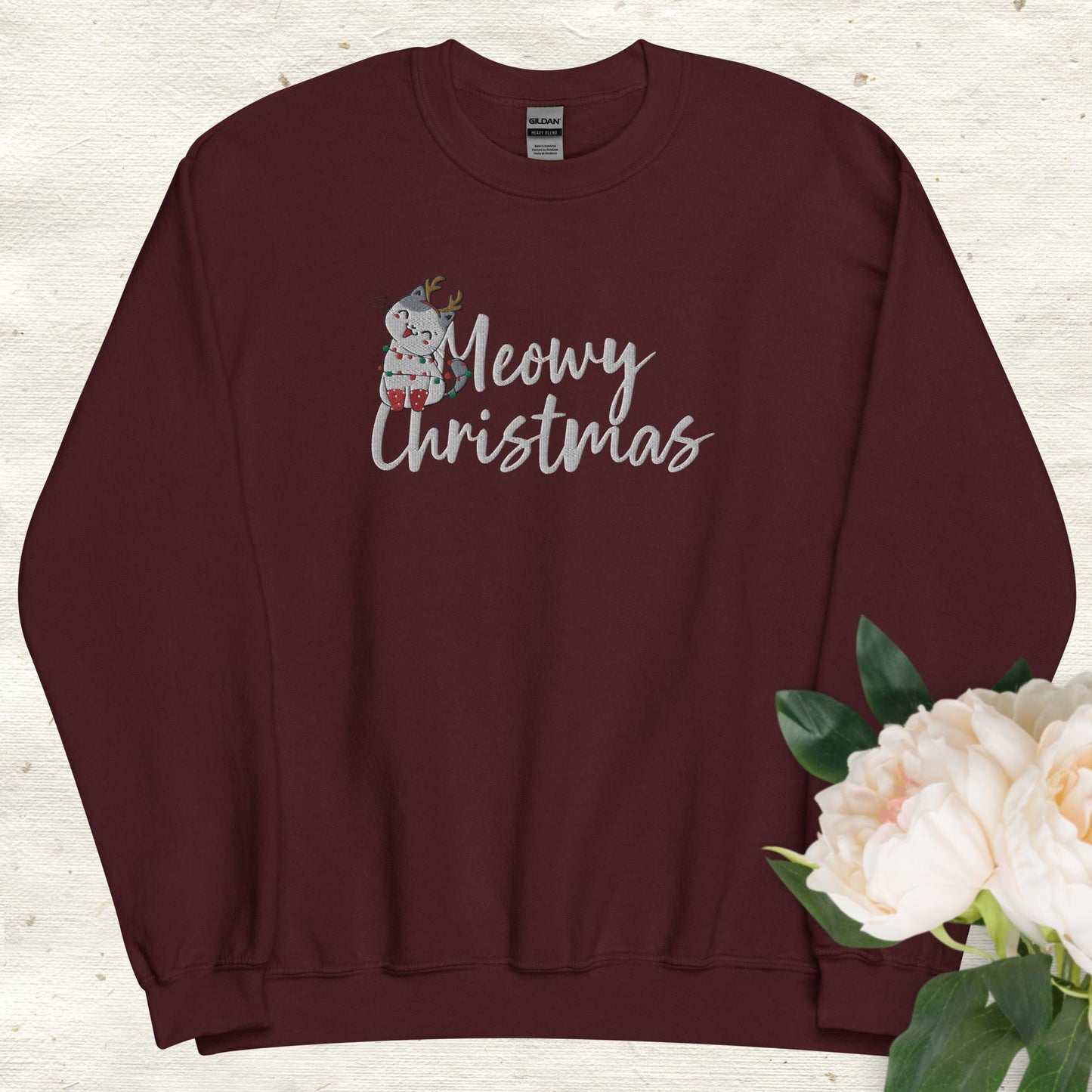 Meowy Christmas Embroidered Sweatshirt - Unisex