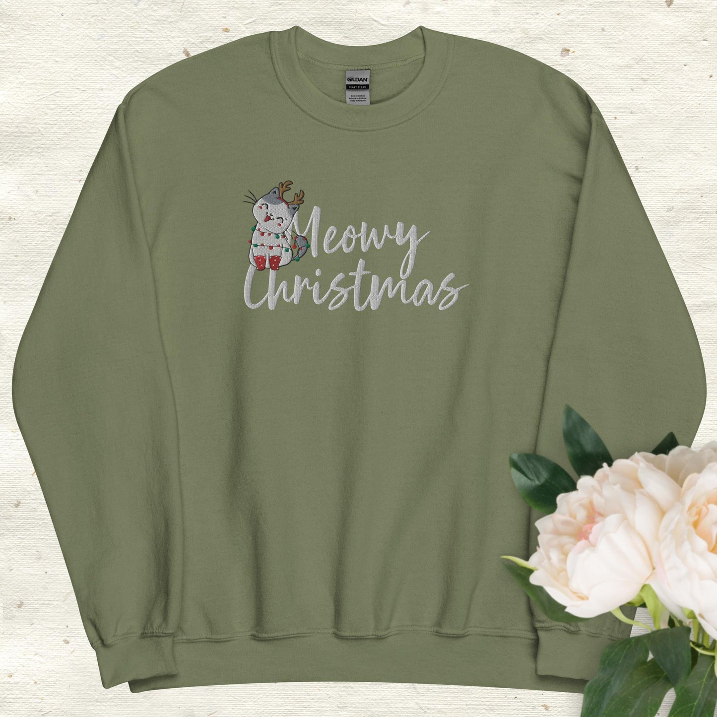 Meowy Christmas Embroidered Sweatshirt - Unisex